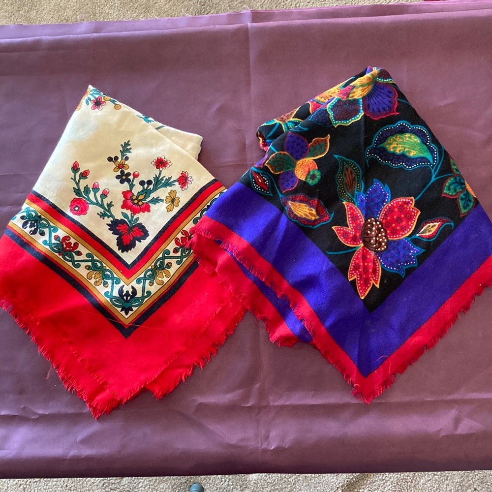 Large square rayon scarfs
